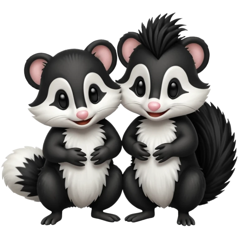 Skunks in love emoji
