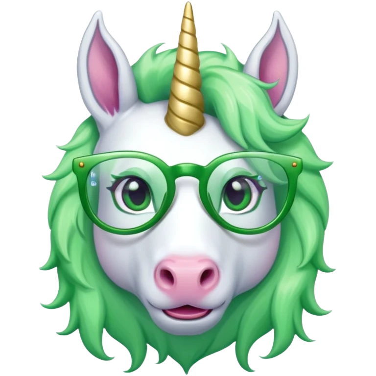 unicorn with green glasses emoji