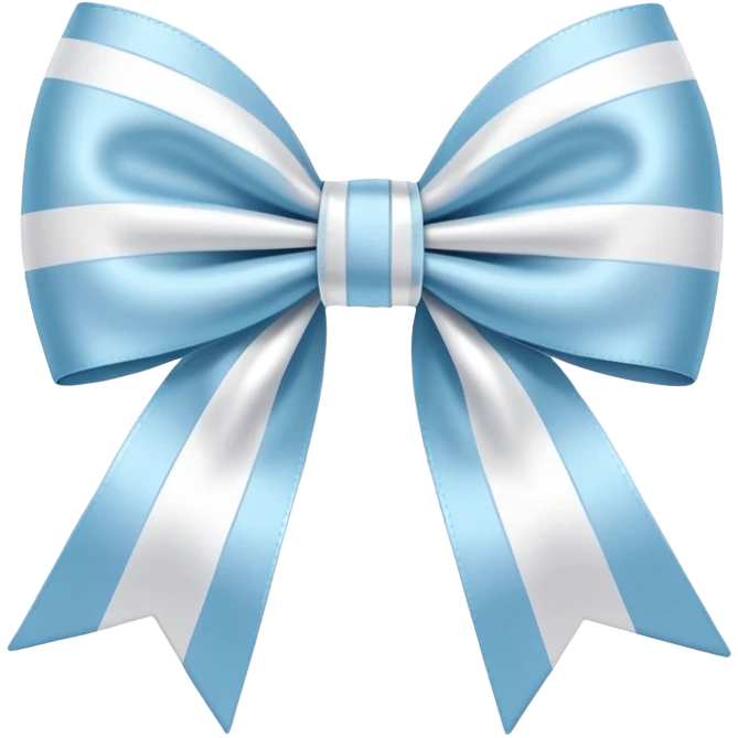 pastel blue bow with white stripes emoji