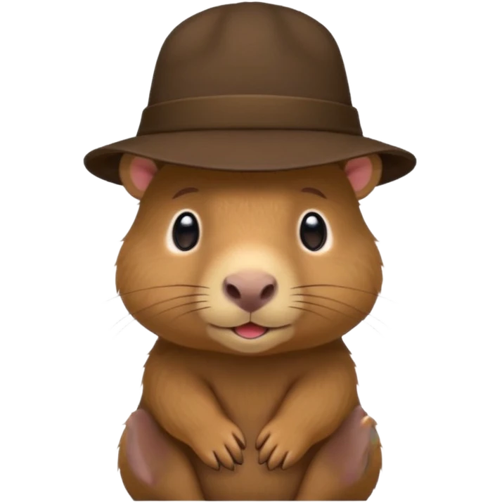 baby capypara wearing hat emoji