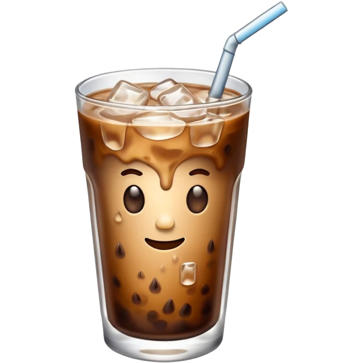 Only a glass Iced coffee emoji