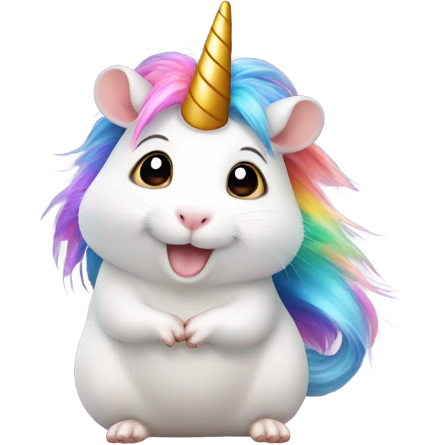 hamster riding a unicorn emoji