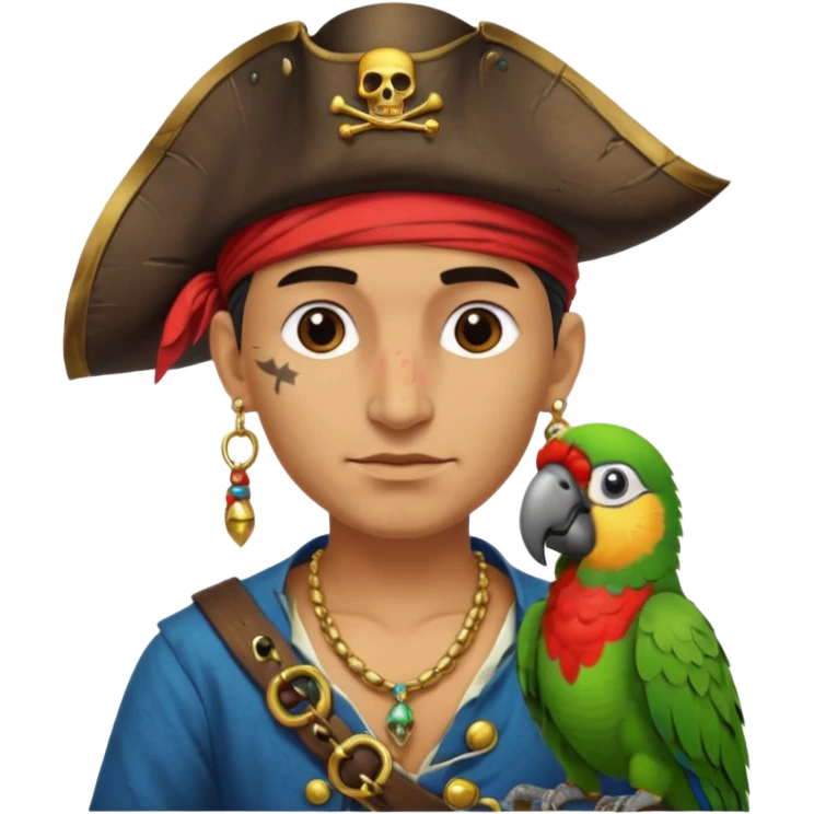 pirate and parrot emoji
