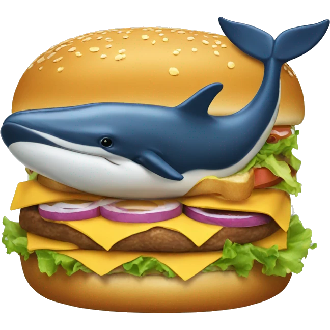  whale eating burger emoji
