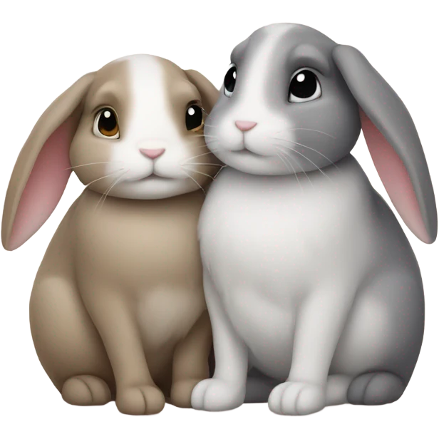 two rabbits snuggling emoji