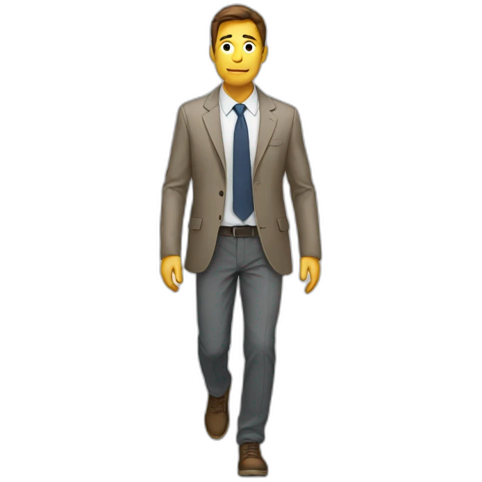 Walking man but with human face emoji