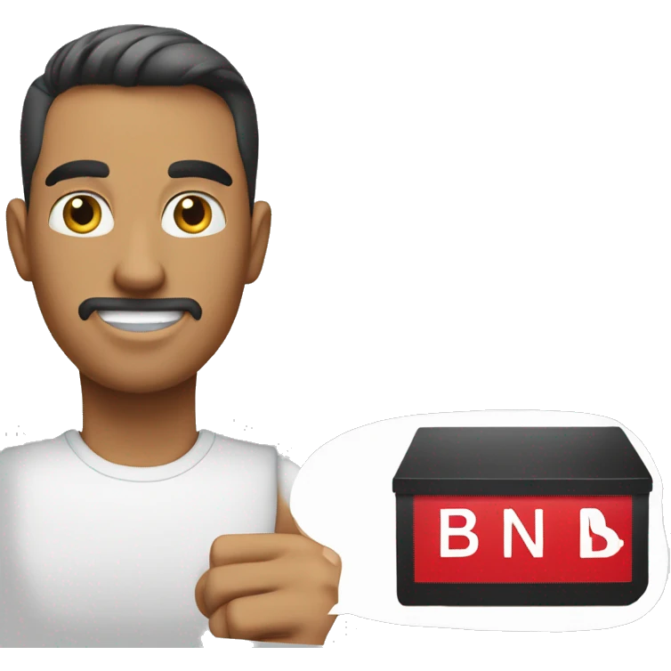 bn bank emoji,red box with bn bank in white text emoji