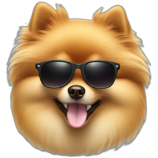 Pomeranian wearing sunglasses emoji