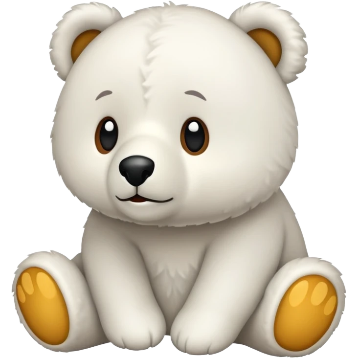 Urso de pelúcia branco fofinho  emoji