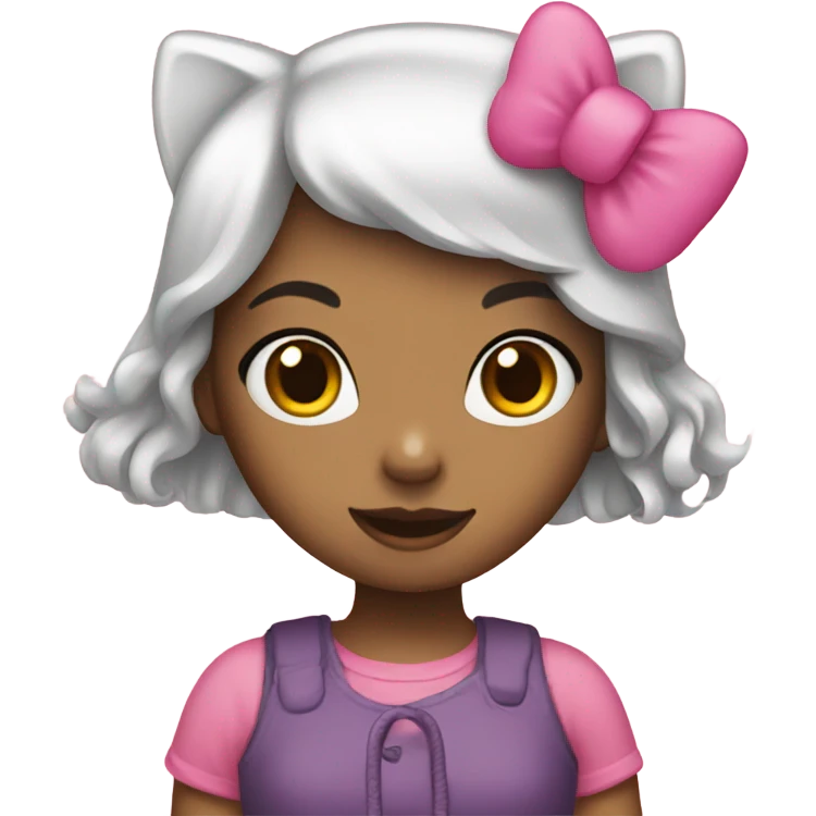 a girl w a hello kitty emoji