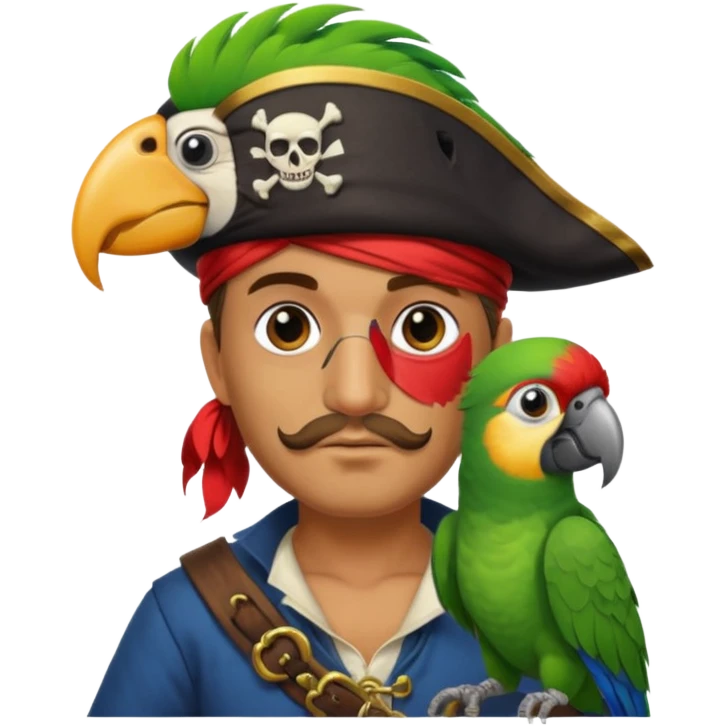 pirate and parrot emoji