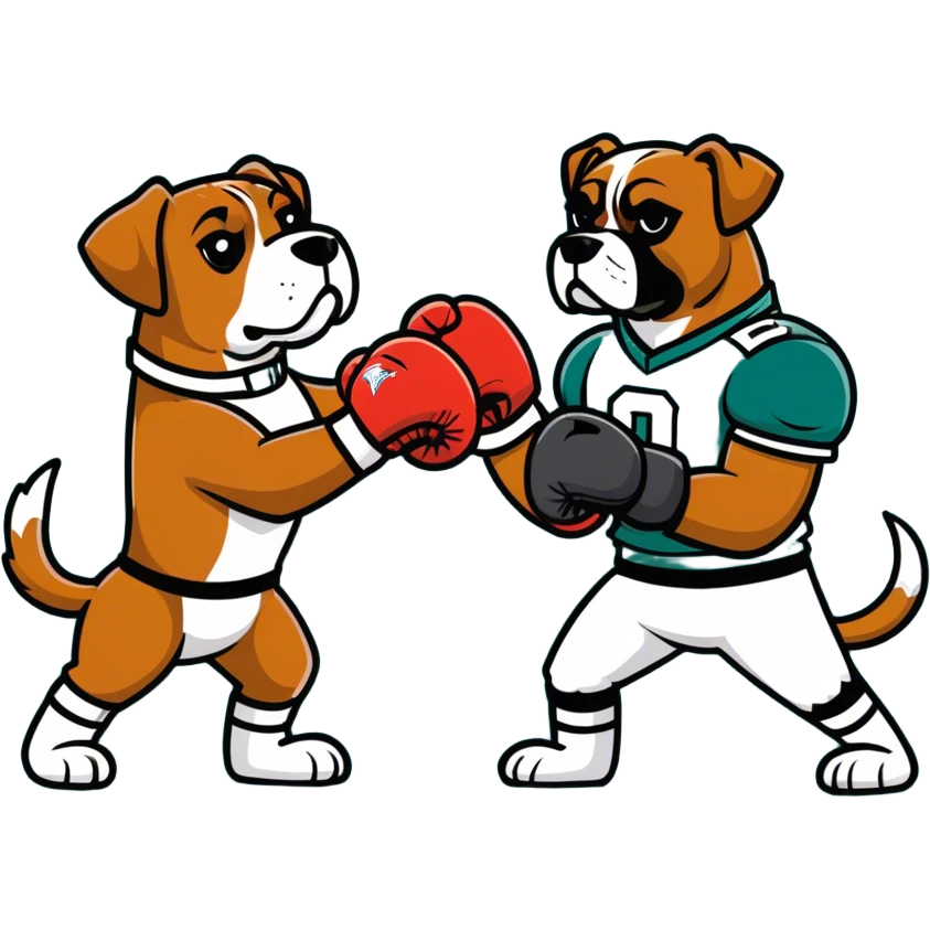 Dogs boxing with Philadelphia eagles quarterback  emoji