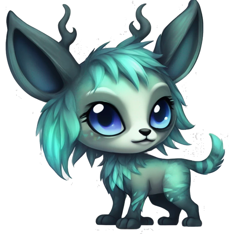 Cool cute Kawaii edgy fantasy shiny chibi animal creature fursona Fionbri vernid by griffsnuff & LiLaiRa & Falvie full bodyal emoji