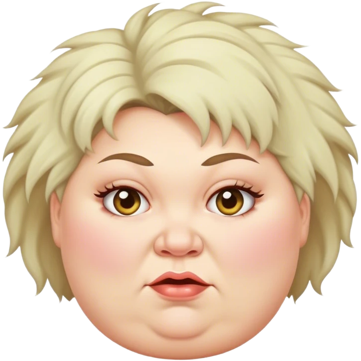 Fat lady with ugly hair stinks emoji