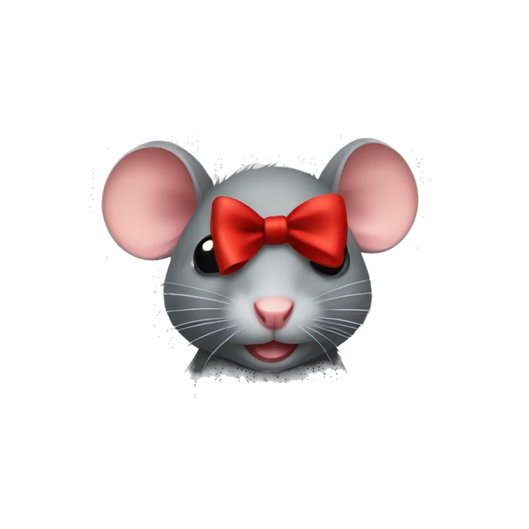 Rat with a red bow emoji