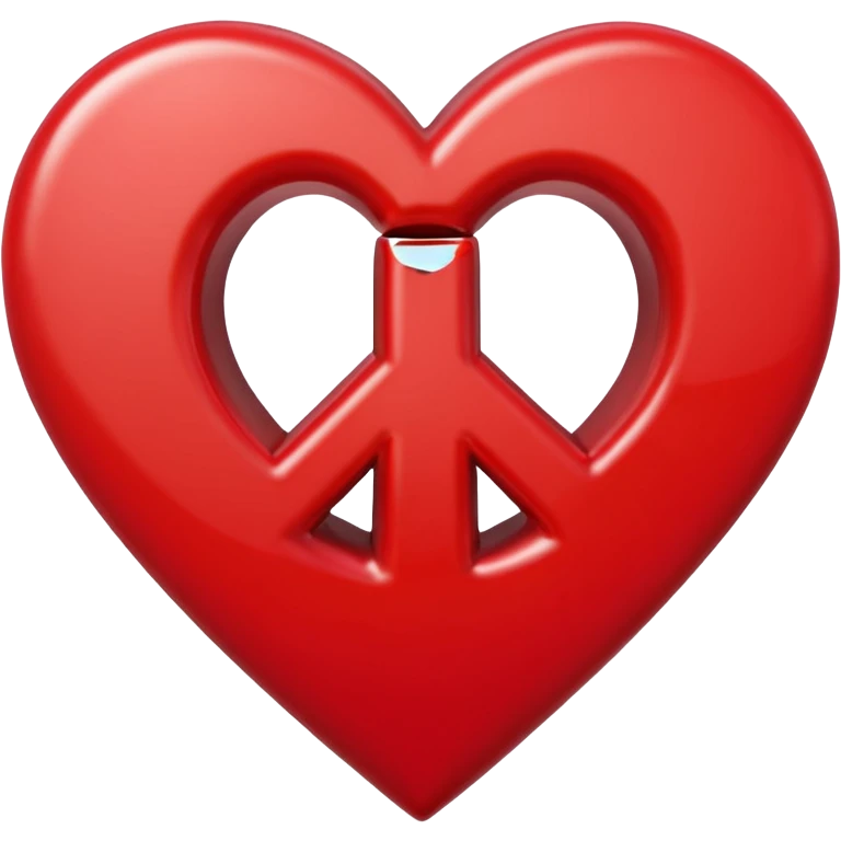 Peace sign shaped heart emoji