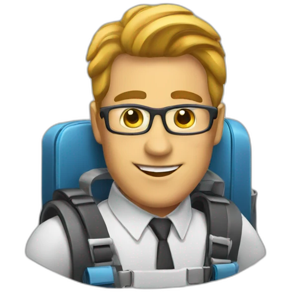 business person with jetpack emoji