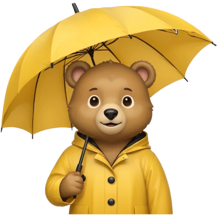 Bear with umbrella, wearing rain coat emoji