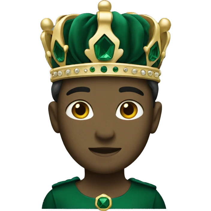 The crown is dark emerald in color emoji