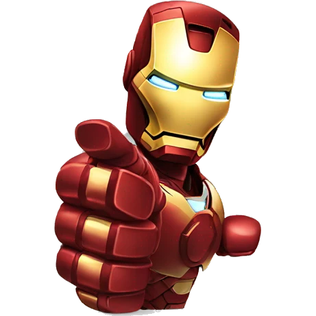iron man showing thumbs down with his hand emoji