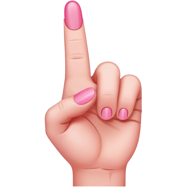 Pink middle finger emoji