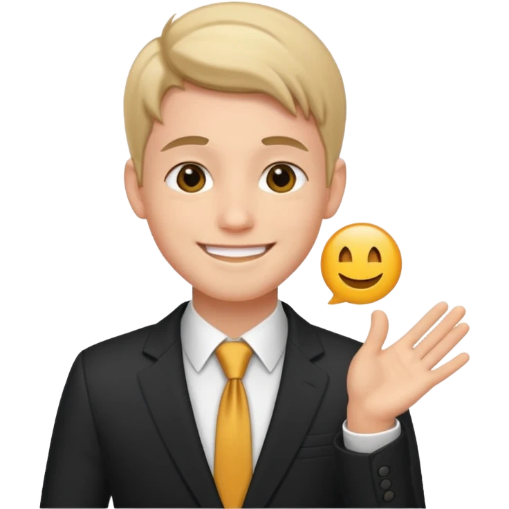 Young man wishing luck emoji