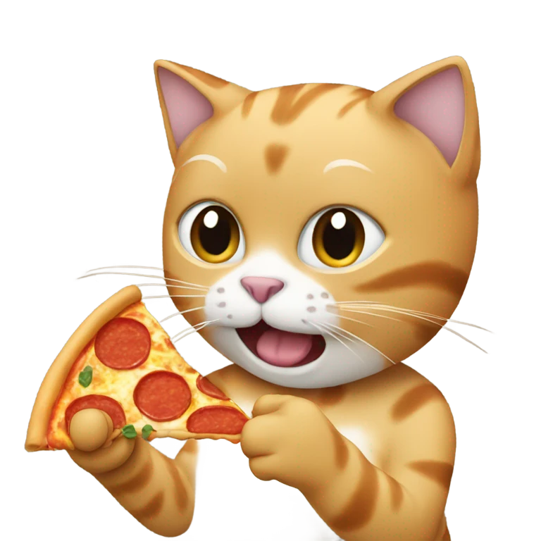 cat eating pizza emoji