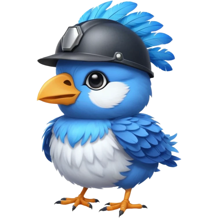 cute toon bird with helmet emoji