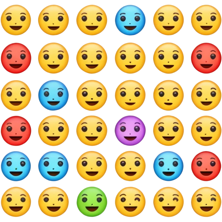 Generate an emojis of all the in one frame saparate  emoji