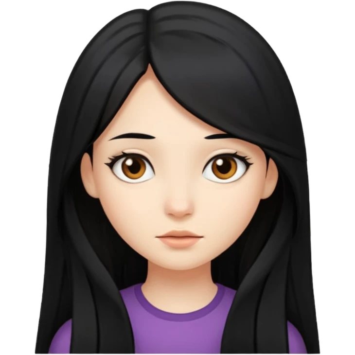 A girl with long black hair emoji