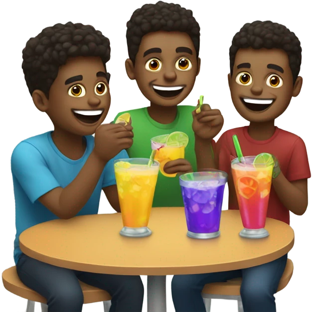 boys enjoying drinks together emoji