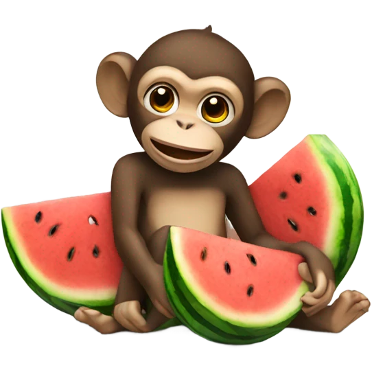 Monkey with watermelon  emoji