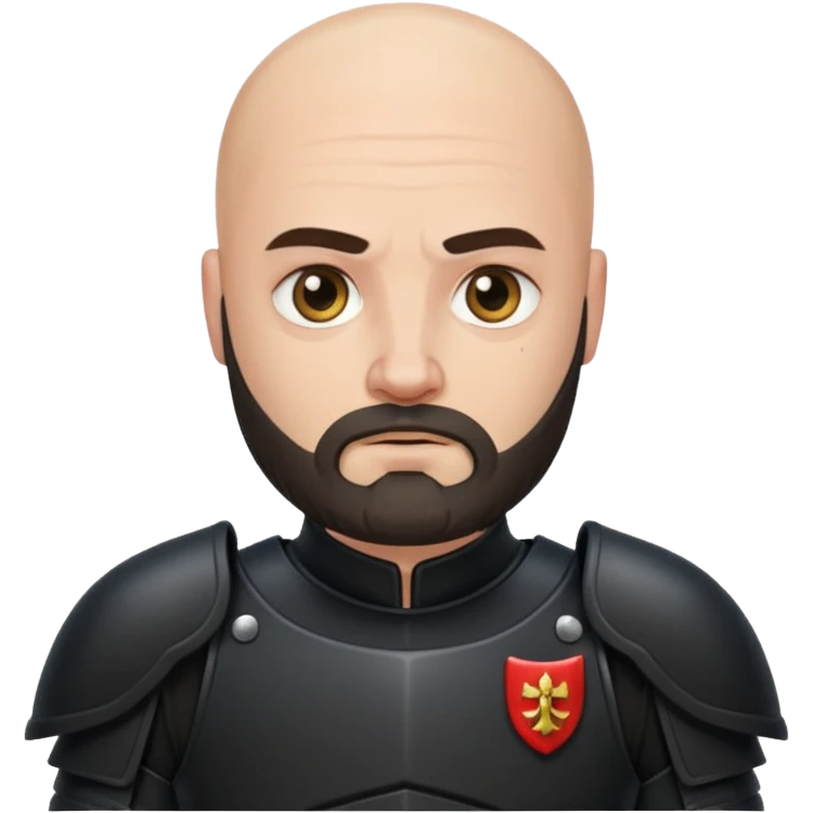 bald bearded  armed guards black armour emoji