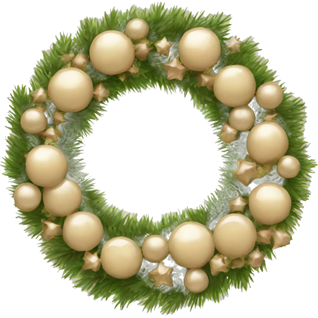 New Year's beige wreath emoji