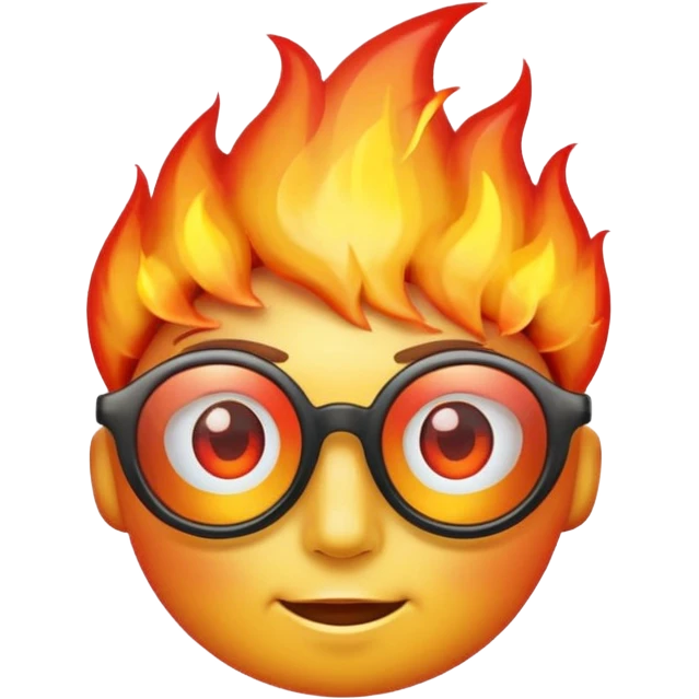 Can you make a side eye emoji with fire glasses  emoji