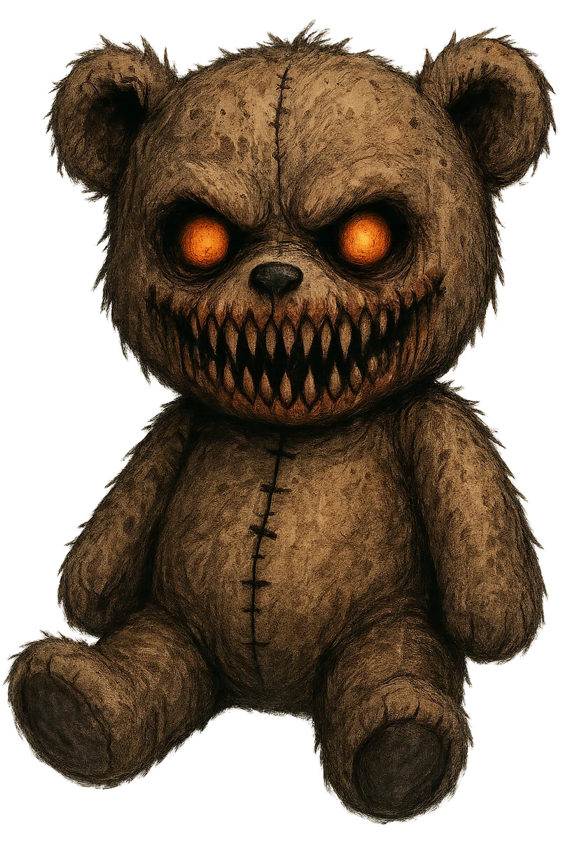 Halloween scary teddybear, remove background, remove shadow emoji