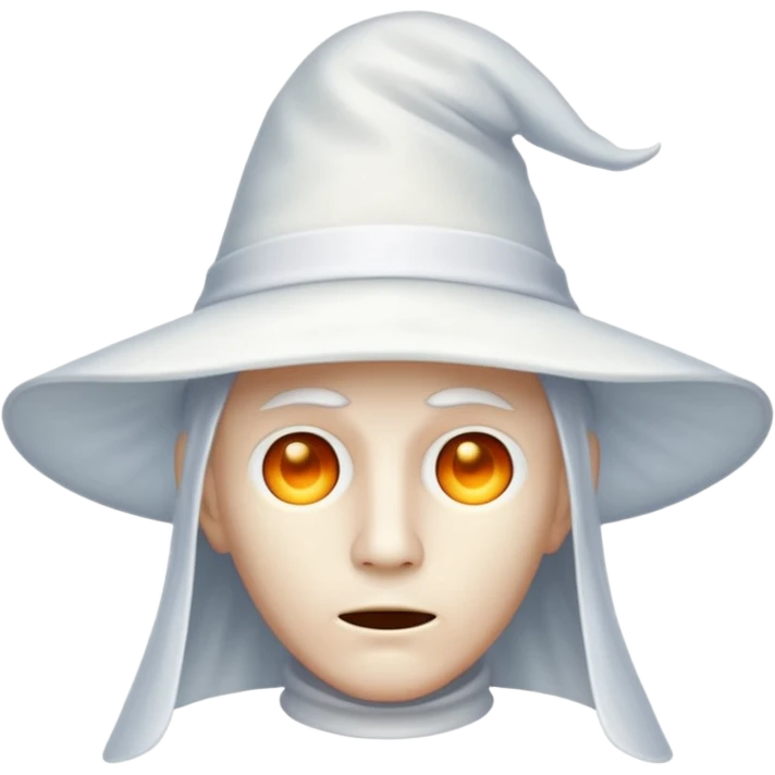 Pointy hat white ghost man emoji
