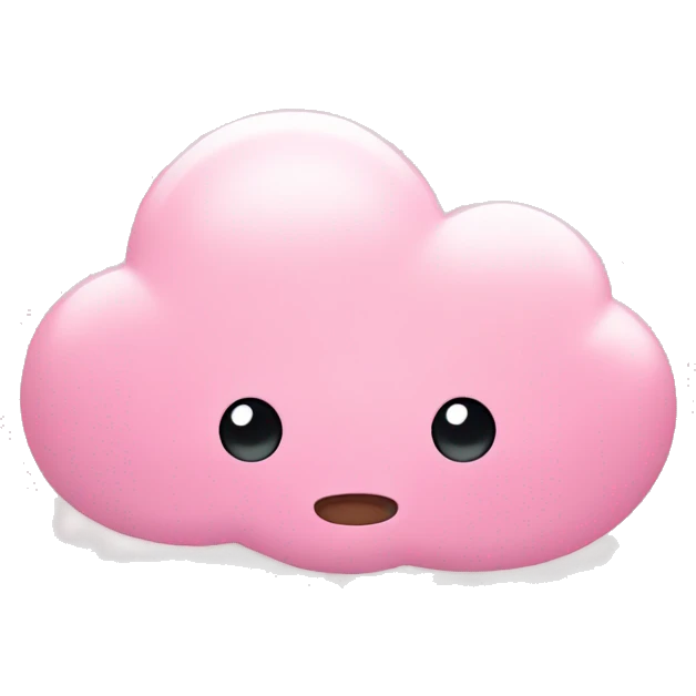 Thinking cloud with baby pink hearts emoji