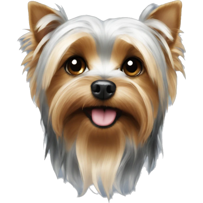 Yorkie dog with snowflake  emoji