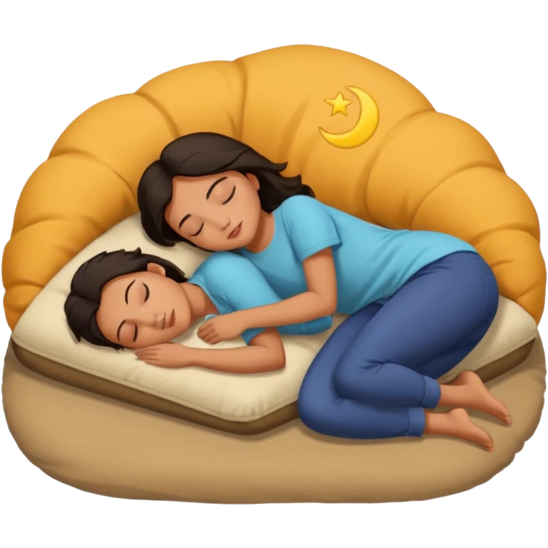 A lazy emoji, a person sleeping on a floor emoji