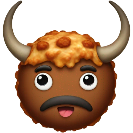 Meatball with bison horns emoji