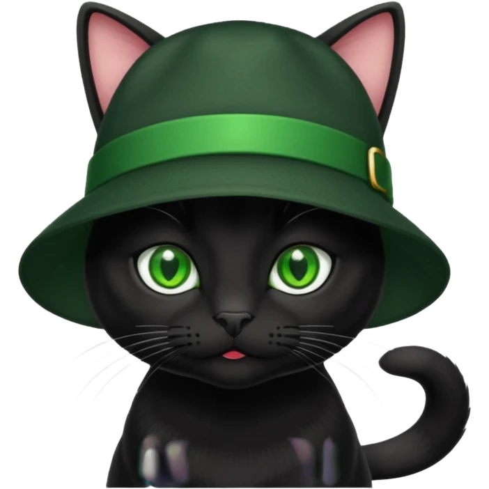 black cat with hat on  emoji