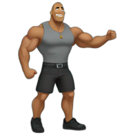 the rock standing on a rock emoji