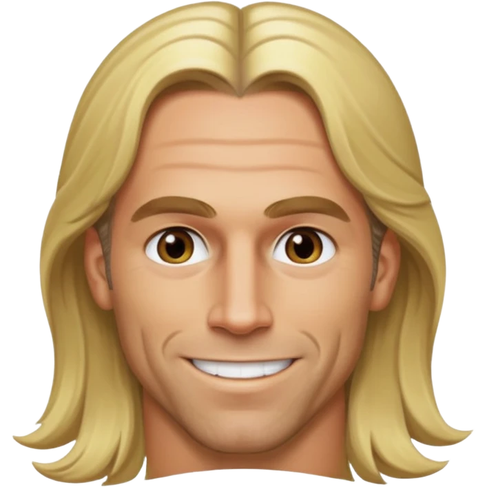 Shawn Michaels with hazel eyes, long blonde hair emoji