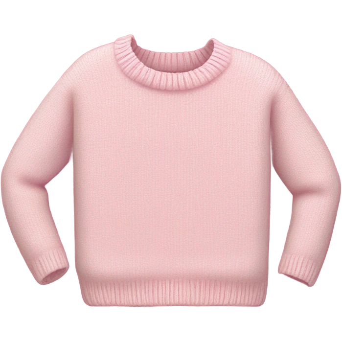 Pink and White cropped oversize wool sweater, isolated emoji