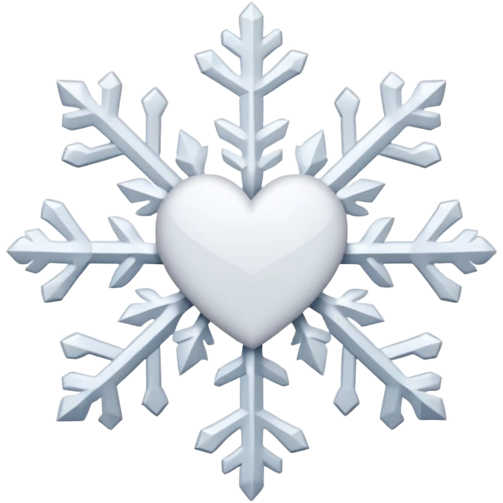 white heart with a snowflake pattern emoji