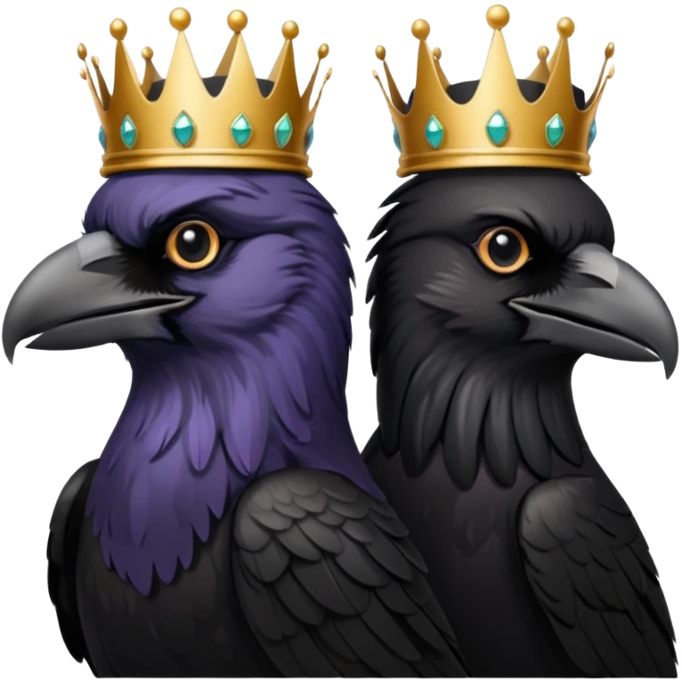realistic King and queen ravens emoji