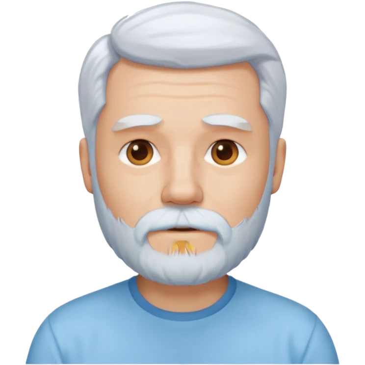 uomo capelli bianchi e barba con camicia azzurrina emoji