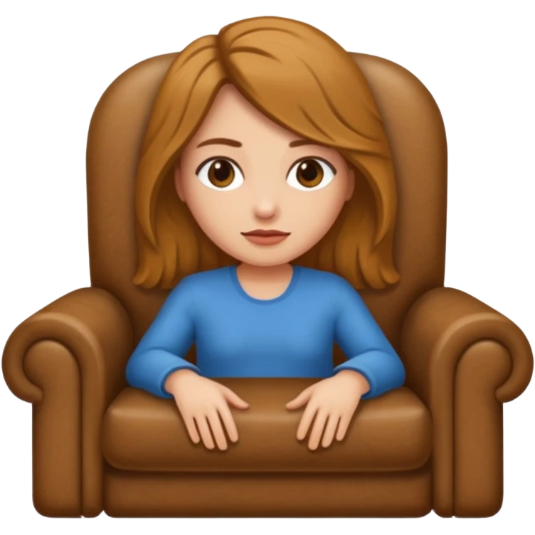 Una chica sentada en un sillon emoji