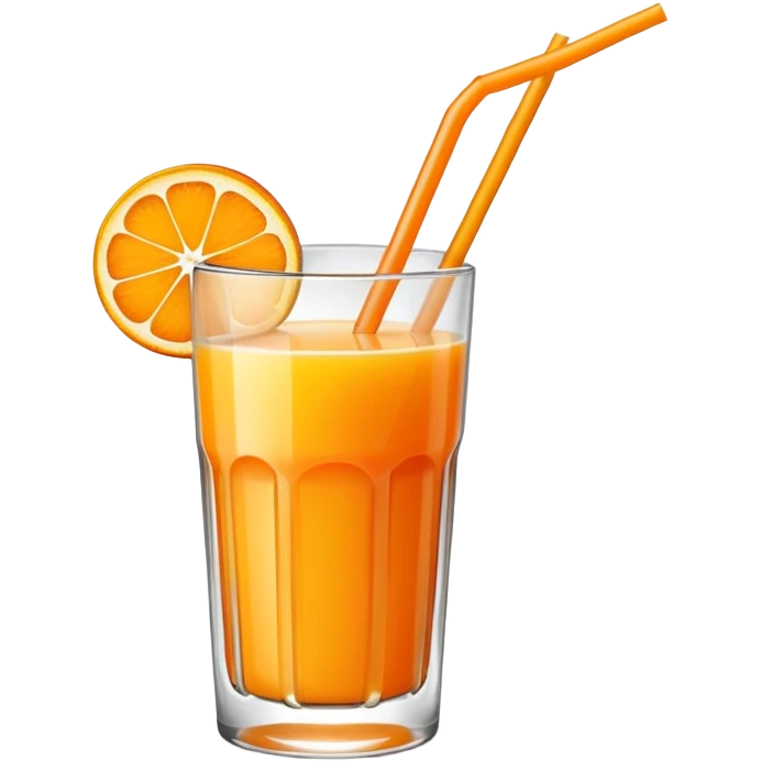 glass of fresh orange juice with straw emoji